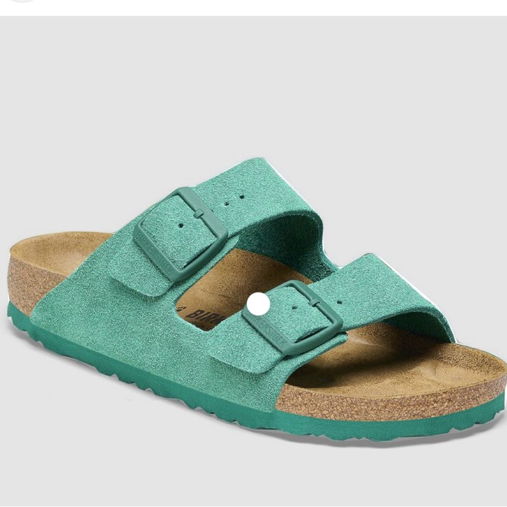 Green Suede Arizona Birkenstock Sandals